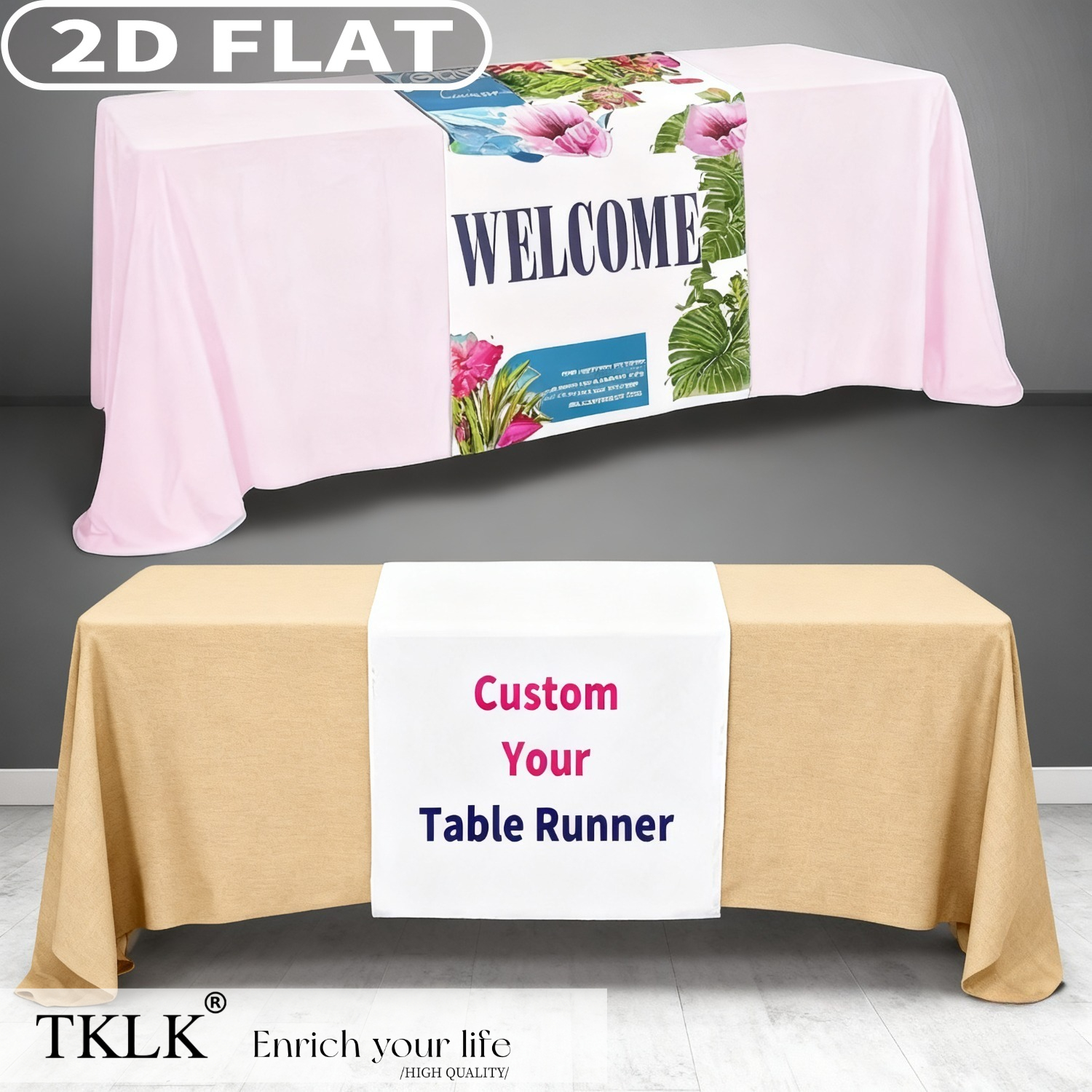 Commercial Printing Logo - 1pc Customizable Polyester Tablecloths with Commercial